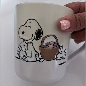 Peanuts White and Brown Mug Featuring Snoopy and Bunnies